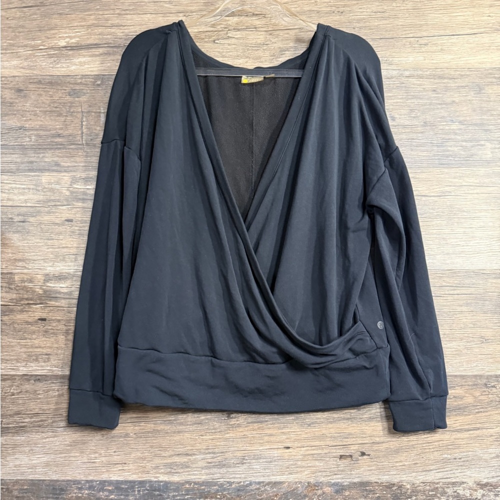 Zella Black Drape Blouse